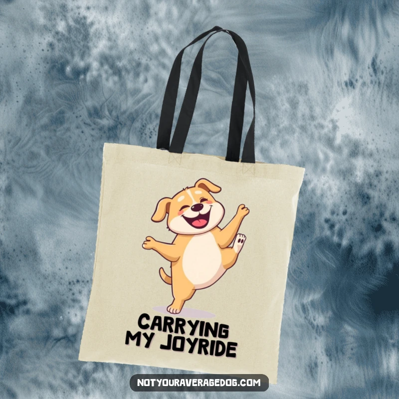 Funny Dog Cartwheel Tote Bag: A dog performs a clumsy but cheerful cartwheel, bringing smiles.
