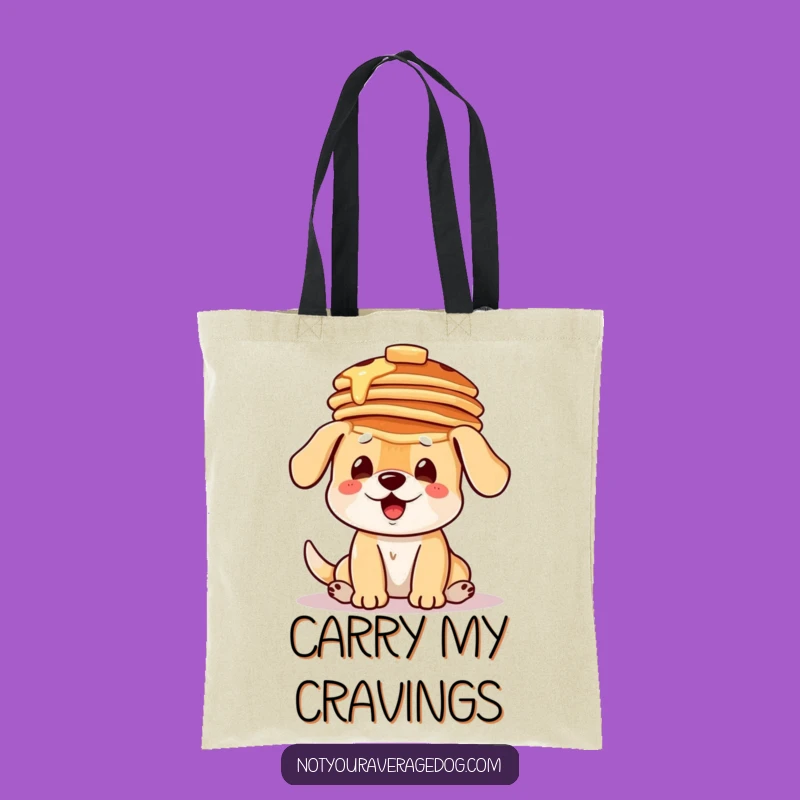 Funny Balancing Dog Pancakes Tote Bag - Carry Breakfast Fun