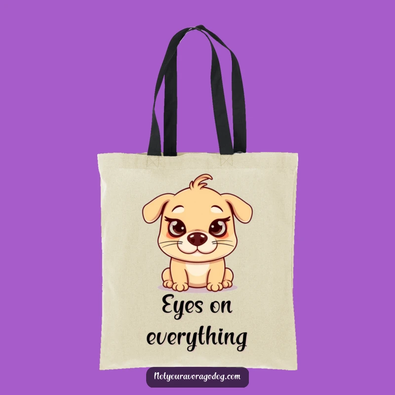 Funny Crossed Eyes Dog Tote Bag: Carry Your Laughs, Goofy, Gift