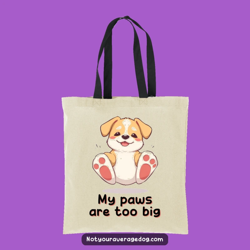 Funny Dog Oversized Paws Tripping Tote Bag - Carry Your Laughs in Style