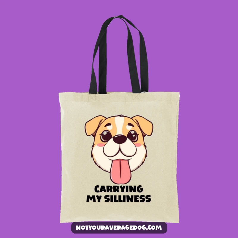 Funny Silly Dog Face Tote Bag: Carry Your Dog's Charm Everywhere
