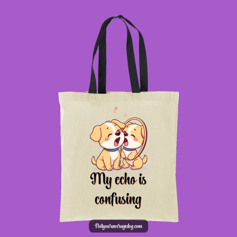 Funny Dog Barks at Reflection Tote Bag: Carry Your Laughs with Canine Confusion