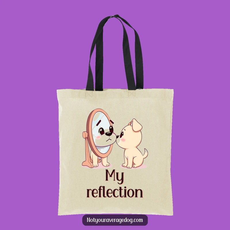 Funny Dog Tote Bag: Confused Pup Sees Stranger, Perfect Funny Gift